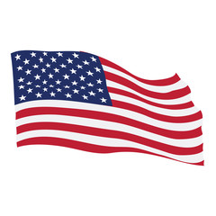 Isolated flag of the United States on a white background, Vector illustration