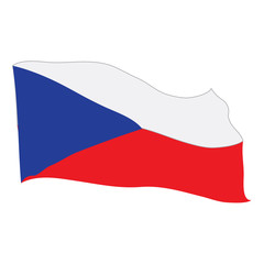 Isolated flag of Czech Republic on a white background, Vector illustration