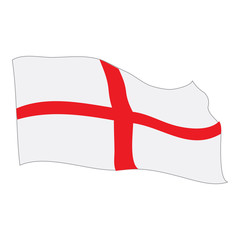 Isolated flag of England on a white background, Vector illustration