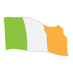 Isolated flag of Ireland on a white background, Vector illustration