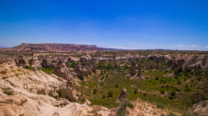 Fairy rock formation in the mountains in Cappadocia, Central Anatolia,Turkey