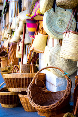 Baskets wait for mushroom pickers