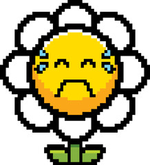 Crying 8-Bit Cartoon Flower