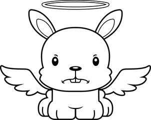 Fototapeta na wymiar Cartoon Angry Angel Bunny