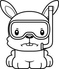 Cartoon Angry Snorkeler Bunny