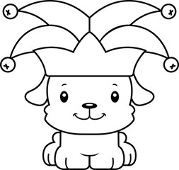 Cartoon Smiling Jester Puppy