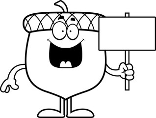 Cartoon Acorn Sign