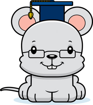 Cartoon Smiling Teacher Mouse