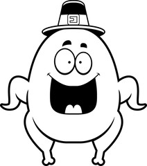 Happy Cartoon Turkey Pilgrim