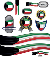 Made in Kuwait Seal, Kuwaiti Flag (Vector Art)