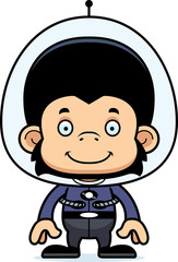 Obraz premium Cartoon Smiling Spaceman Chimpanzee