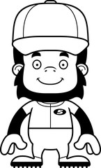 Cartoon Smiling Baseball Player Gorilla