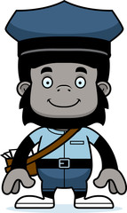 Cartoon Smiling Mail Carrier Gorilla
