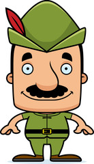 Cartoon Smiling Robin Hood Man