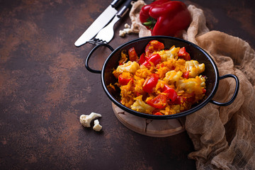 Stew vegetable in pan