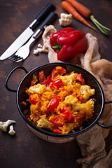 Stew vegetable in pan