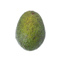 Green ripe avocado isolated on the white background