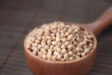 Indian Chickpeas with Wooden Scoop