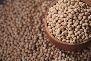 Indian Chickpeas with Wooden Scoop