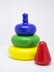 Colored plastic pyramid toy
