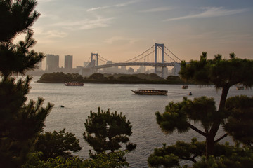 Rainbow bridge. Odaiba. Tokyo. Japan.