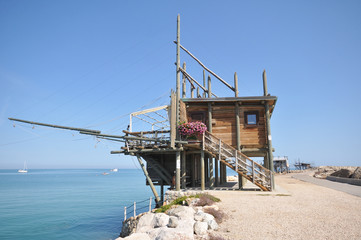 wooden house on the beach