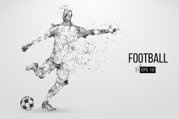 silhouette of a football player from particles