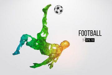 silhouette of a football player from particles