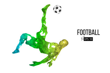 silhouette of a football player from particles