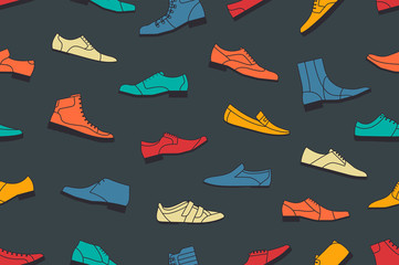 colorful shoes seamless pattern
