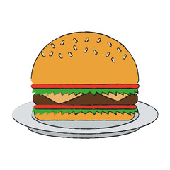 hamburger fast food icon image vector illustration design