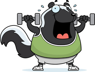 Cartoon Skunk Dumbbells