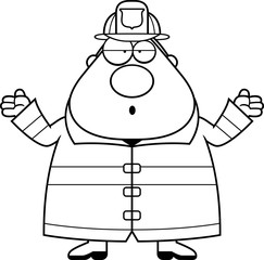 Cartoon Fireman Confused