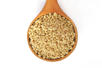 Indian Black Gram with Wooden Scoop