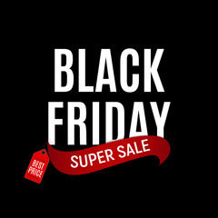 Black Friday Sale Inscription Banner Design Template. Vector illustration