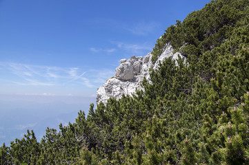 Touristic trail Alta Via del Monte Baldo, ridge way in Garda Mountains