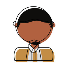 avatar businessman icon over white background vector illustration