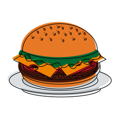 hamburger fast food icon image vector illustration design