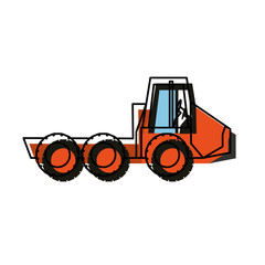 Fototapeta premium construction truck icon over white background vector illustration
