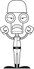 Cartoon Angry Soldier Robot