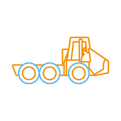 construction truck icon over white background vector illustration