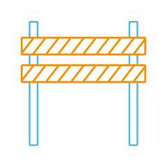 warning barrier icon over white background vector illustration