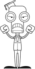 Cartoon Angry Teacher Robot