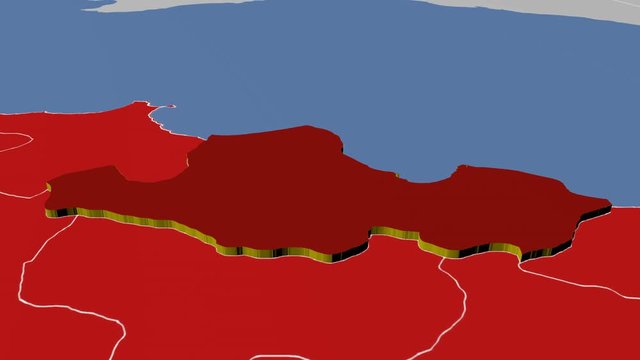 Samsun - Turkey, region extruded. Solids