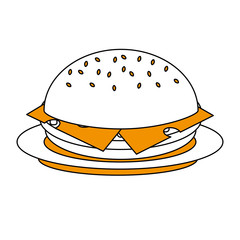 hamburger fast food icon image vector illustration design