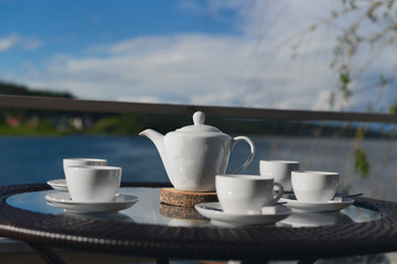 Summer cafe on the beach tea