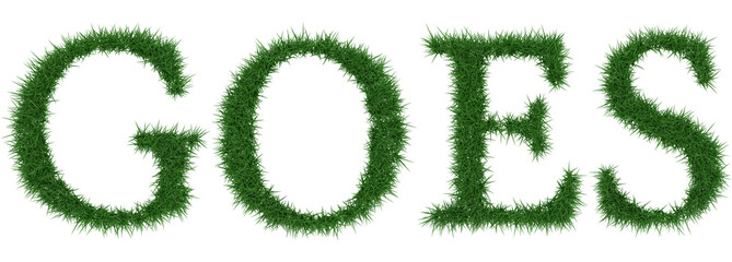 Goes - 3D rendering fresh Grass letters isolated on whhite background.