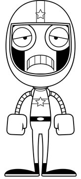 recommend clip art: Cartoon Sad Race Car Driver Robot