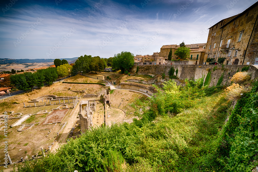 Wall mural view of Roman ruins in Volterra