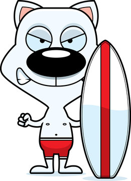 Cartoon Angry Surfer Kitten
